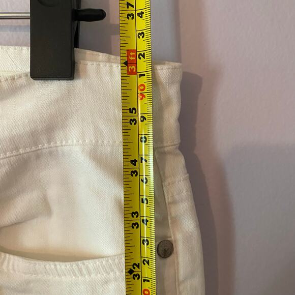 Eileen Fisher White Jeans Pants Mid Rise Skinny Tapered Straight Women's size 8 - Picture 9 of 13